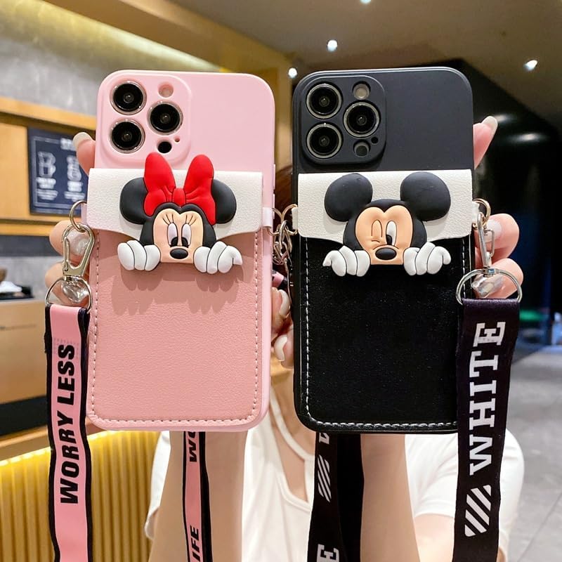 Miniatura 6 de Funda para iPhone 11 de Mickey Mouse, bonita funda protectora de TPU suave con cordón cruzado de 6.1 pulgadas para iPhone 11, diseño de orejas
