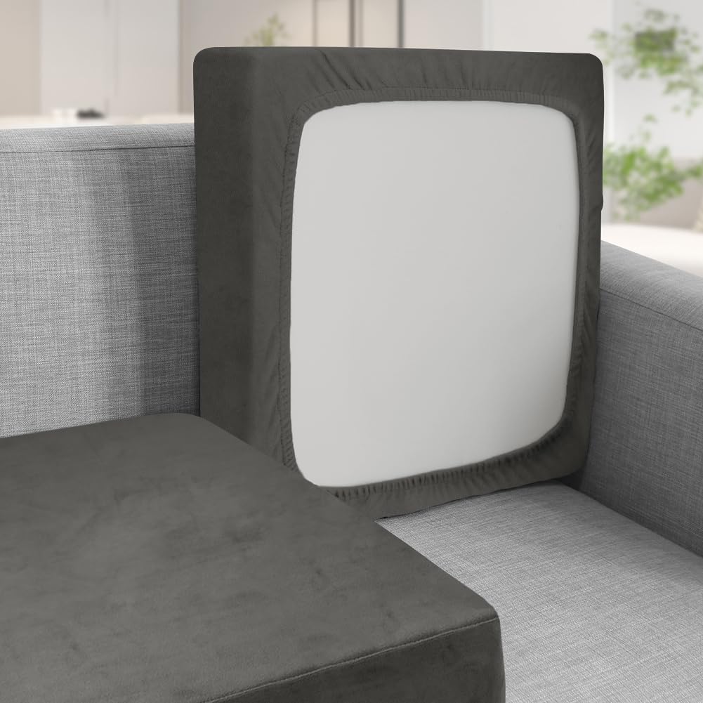 Teynewer Sofa Seat Cushion Cover, Sofa Cushion Slipcovers Stretch Velvet