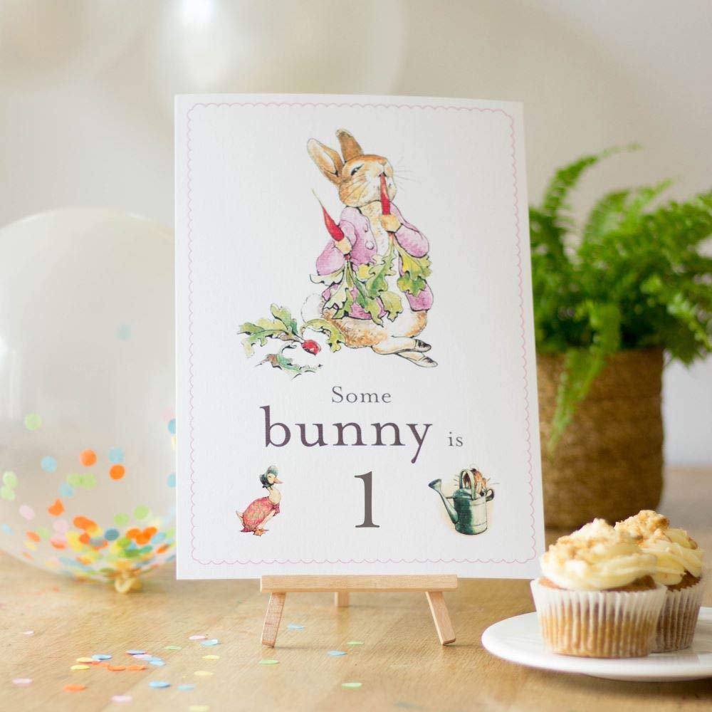 Luck and Luck Flopsy Rabbit Some Bunny is 1 Card Easel Peter Rabbit Birthday 1st Birthday