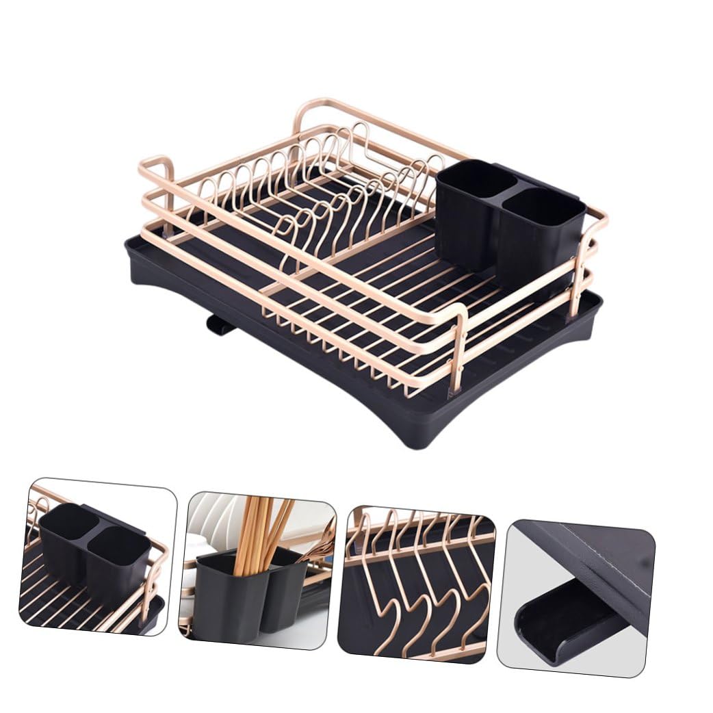 Cabilock 1 Pc Étagère Ustensiles De Cuisine en Métal Égouttoir à Vaisselle Porte-ustensiles D'évier Chariot à Ustensiles De Cuisine Égouttoir De Comptoir Boîte De Rangement Plastique Coupe