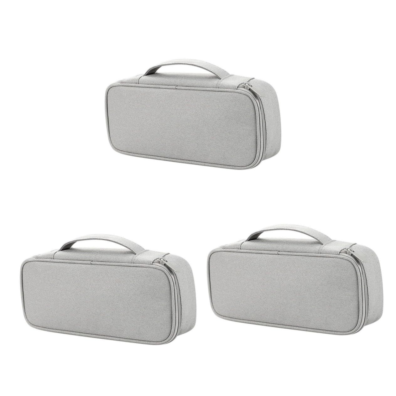 3 Pezzi Organizer Elettronico per Accessori Digitali Custodia da Viaggio Grande Grigia Elegante per Cavi Dati Caricabatterie e Hard Disk Borsa Portatile Protettiva e Compatta con