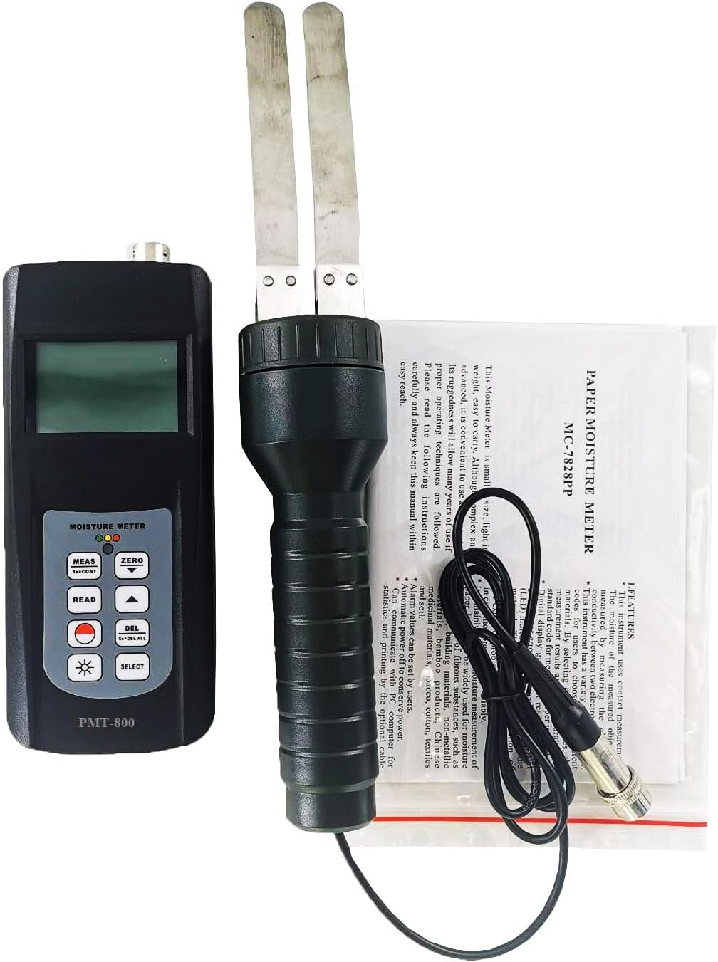 Paper Moisture Tester Paper Moisture Meter Analyzer For Cardboard,Paper,Shredded Paper with Measurement Range 0 To 80% Resolution 0.1 Storage And Statistical Functions Three Color LED Indicator