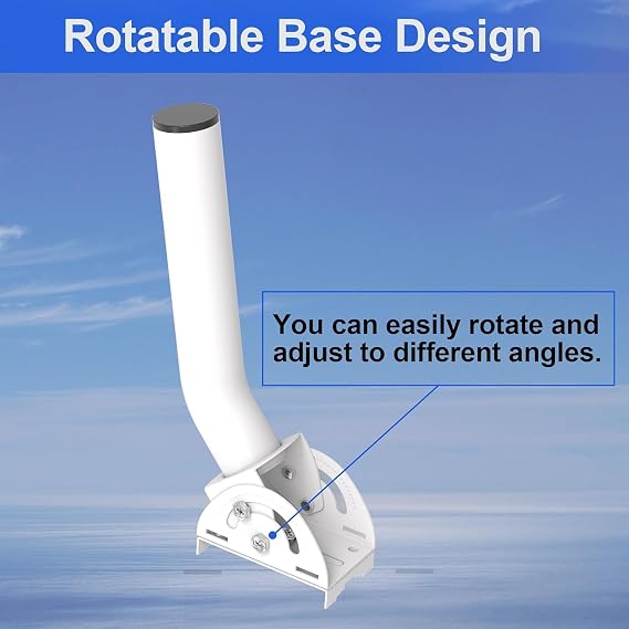 Universal Wireless Bridge Mount | Pole & Wall-Mounted Antenna Mast for Outdoor Antennas, Starlink Extender, Weather Stations & WiFi Extenders | 1.36'' Diameter x 11'' Length (White-1Pack)