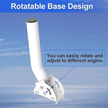 Universal Wireless Bridge Mount | Pole & Wall-Mounted Antenna Mast for Outdoor Antennas, Starlink Extender, Weather Stations & WiFi Extenders | 1.36'' Diameter x 11'' Length (White-1Pack)