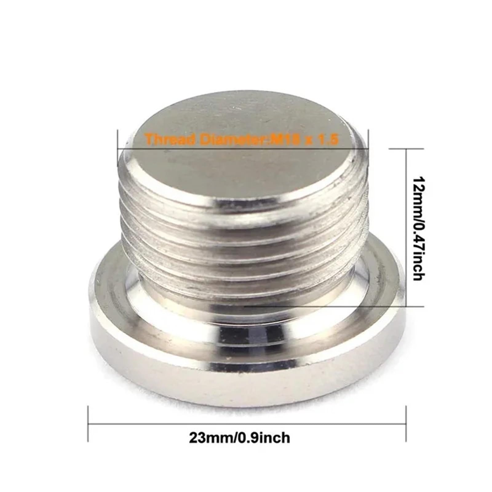 O2-Sensorstopfen, Edelstahl, Sauerstoff-Montagestopfen und Stopfen, Adapter, M18 x 1,5 Gewinde, gekerbter Abgastemperatursensor