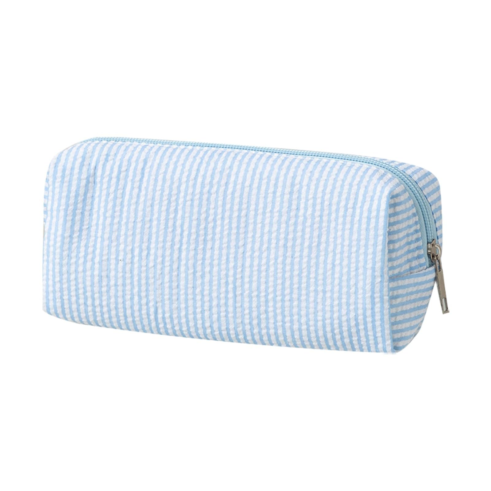 Pencil Case Cute Large Capacity Fashion Simple Pencil Pouch Aesthetic Stripe Pen Bag with Practical Smooth Zipper Small Portable Cosmetic Organizer Stationery for School and Office Supplies