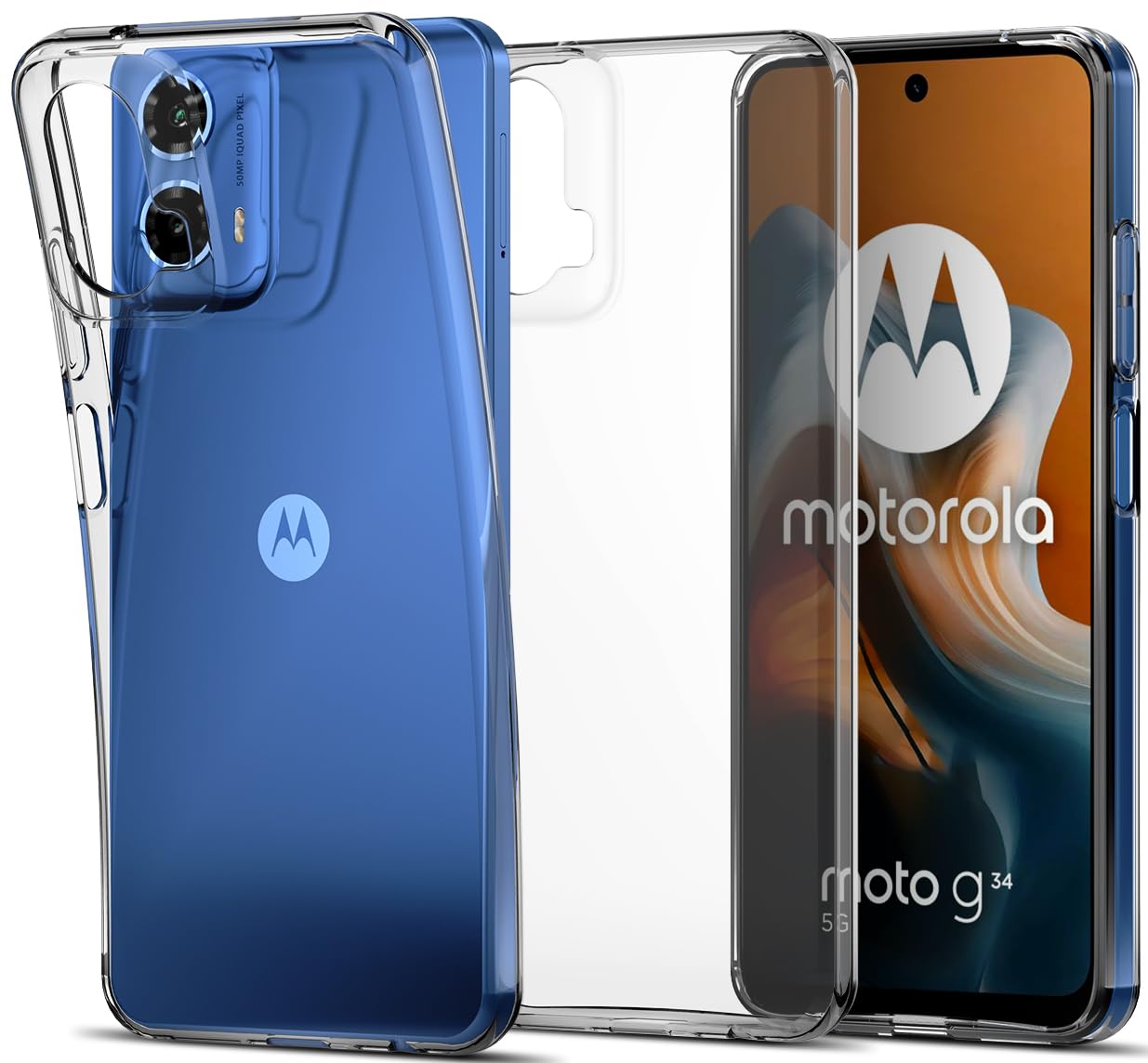 Aeska TPU for Moto G34 5G Case, Ultra [Slim Thin] Flexible Clear TPU [Scratch-Resistant] Gel Rubber Soft Skin Silicone Protective Case Cover for Motorola Moto G34 5G (Clear)