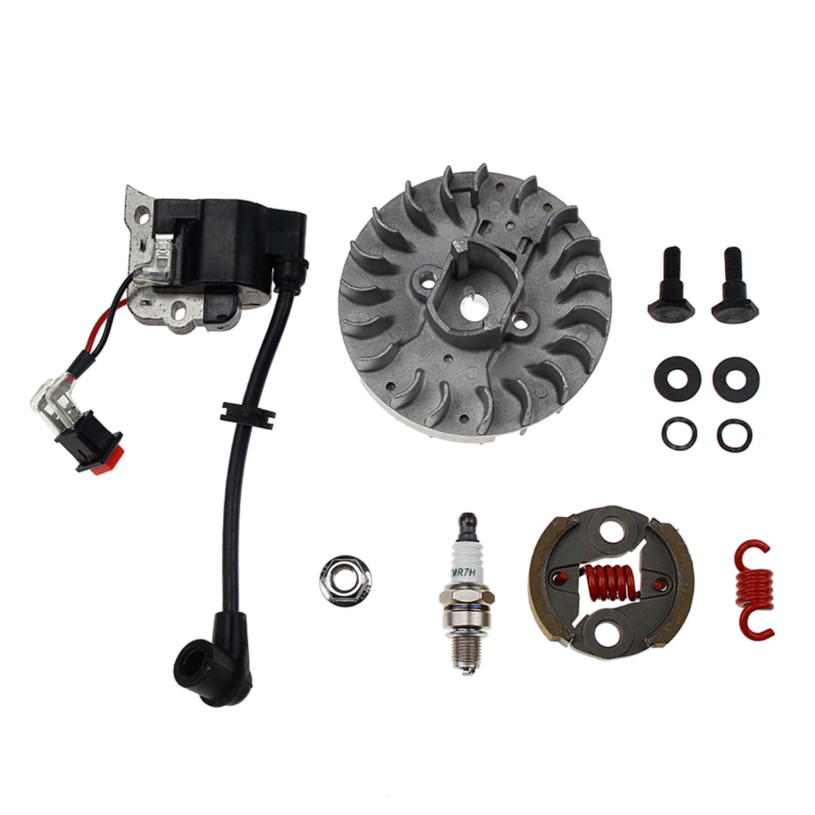 FLMLF Ignition Coil Flywheel Spark Plug 8000 RPM Clutch Kit for 1/5 HPI ROFUN ROVAN KM Baja LT FG MCD Goped Redcat Rcmk Rc Parts