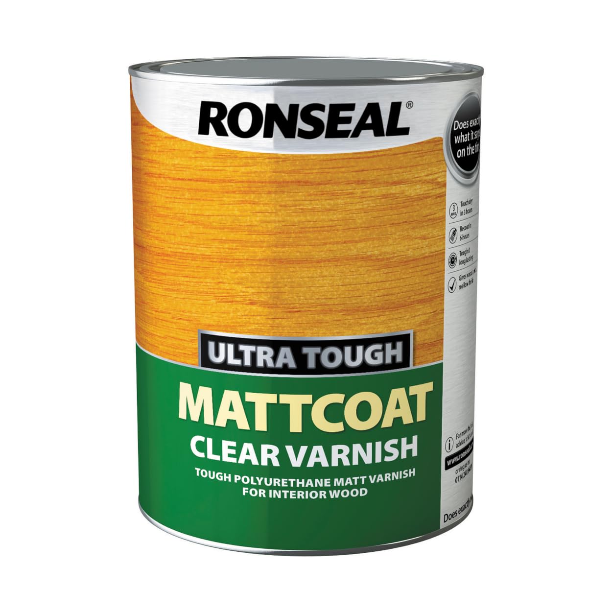 Ronseal Ultra Tough Interior Varnish - Clear Matt 5Litre