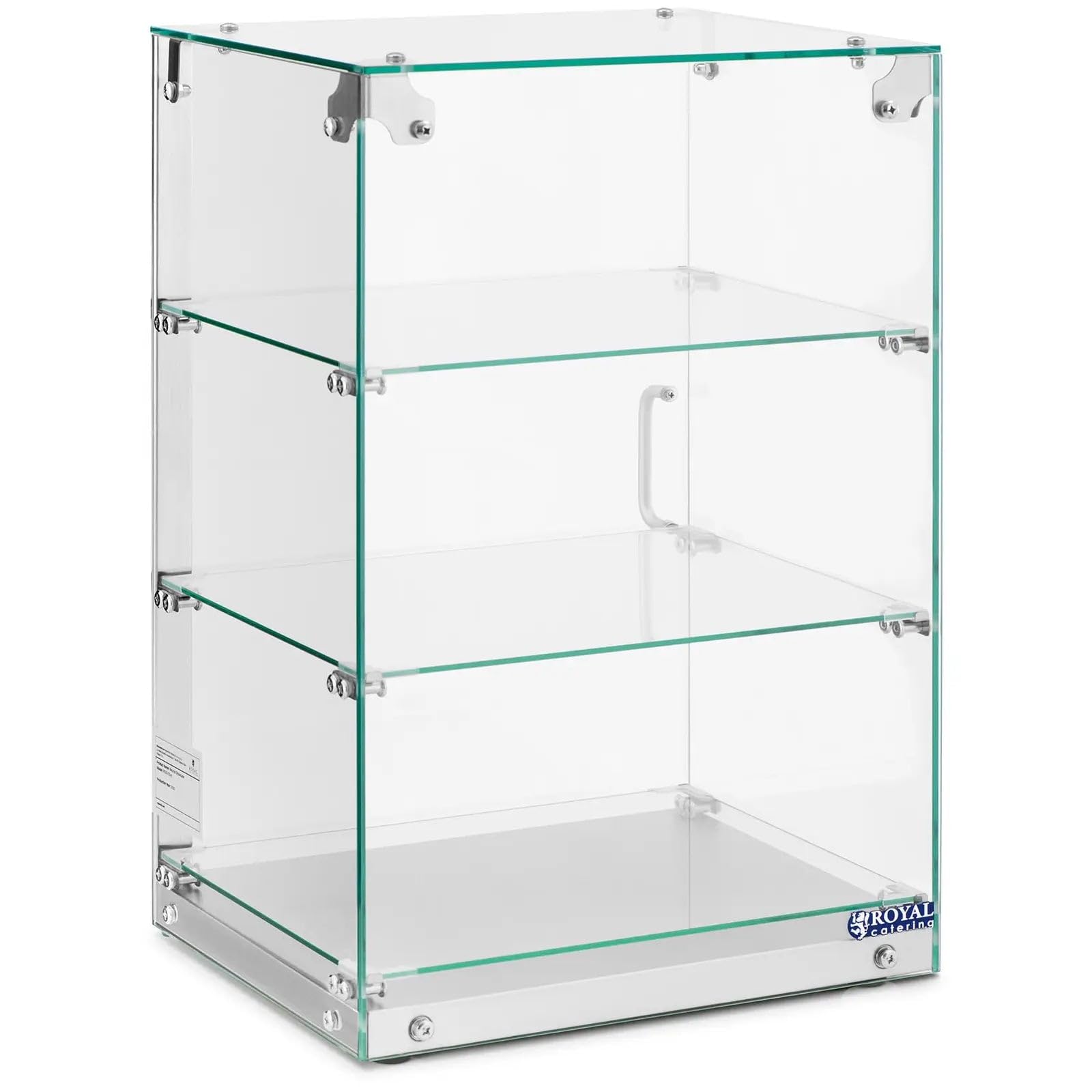 Escaparate neutral 60 litros 3 niveles acero inoxidable vidrio plateado 14_0010228