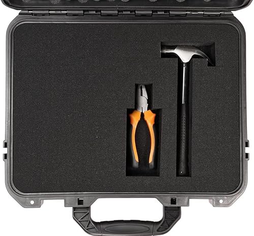 Miniatura 4 de Estuche rígido impermeable con inserto de espuma personalizable DIY 17 x 14 x 8 pulgadas (negro)