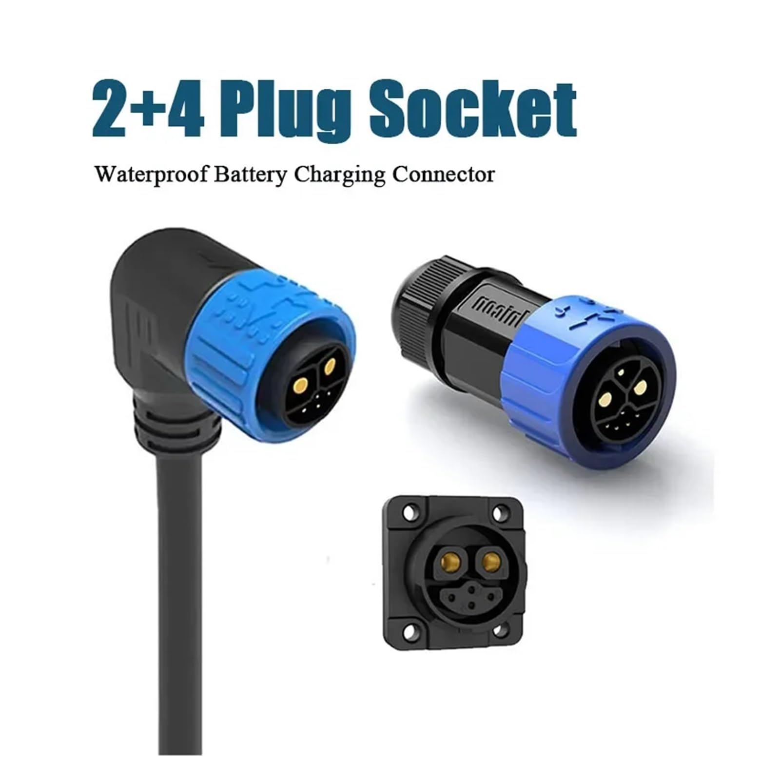 M23 2+4 Stecker, wasserdichter Ladeanschluss for Elektromotorräder, 6-polig, Stecker/Buchse, wiederaufladbar(Plug with Wire)