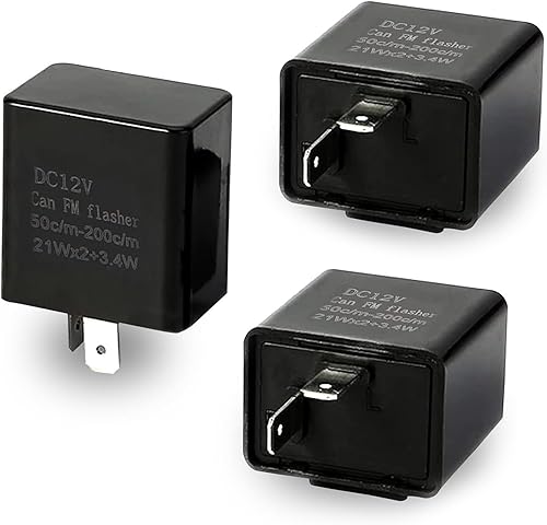 Miniatura 6 de Relé intermitente LED de 4 unidades, relé ajustable de velocidad de 12 V, relé de flash de advertencia de peligro de 2 pines, universal para la