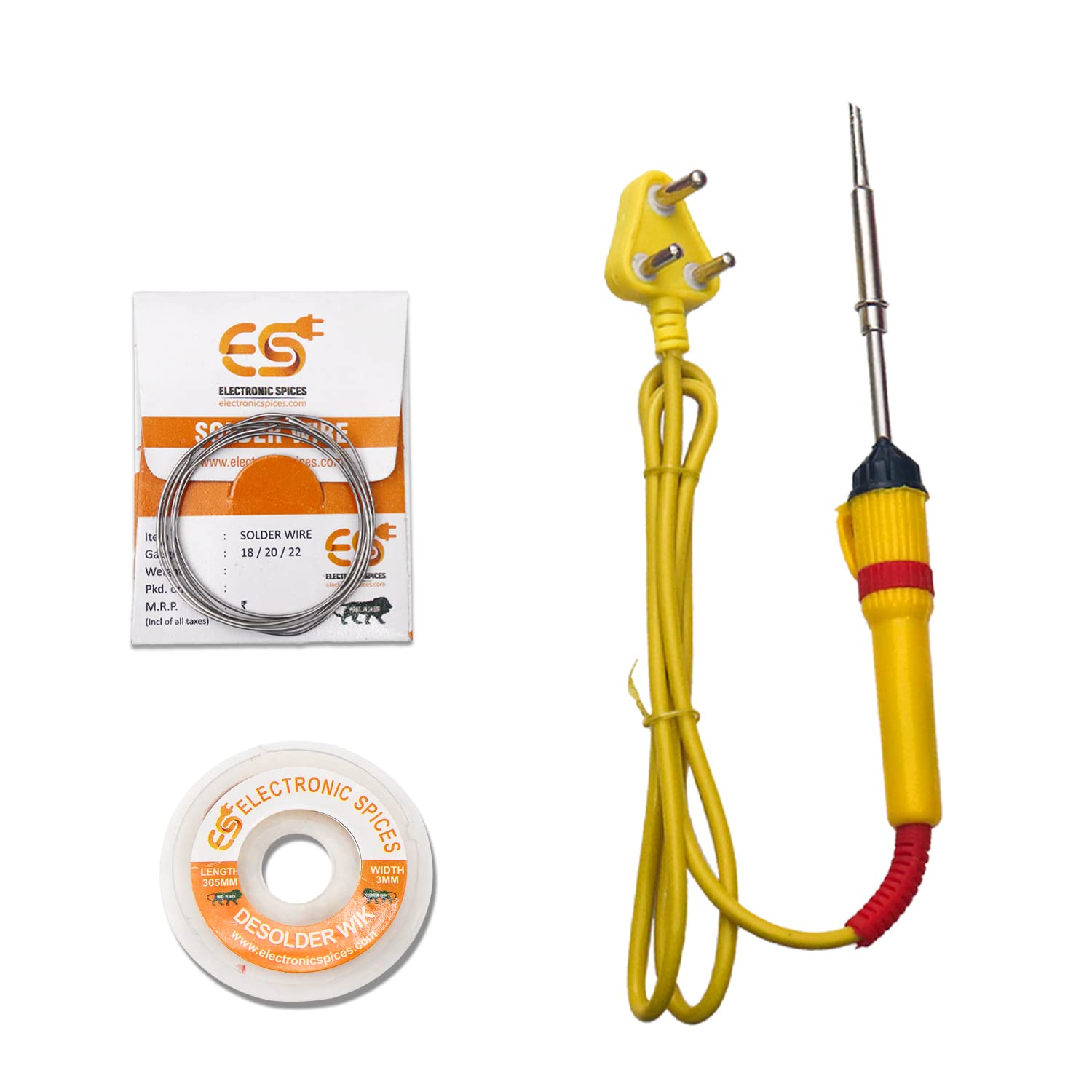 Electronic Spices 3 in 1 Combo of 25 Watt Soldering Iron, Soldering