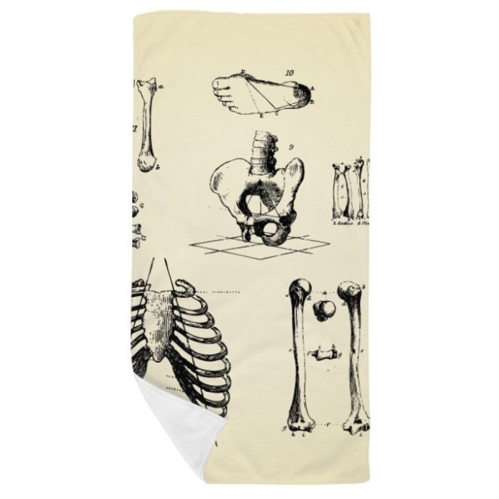 Squelette humain serviette de bain design médical pour déco de salle de bain
