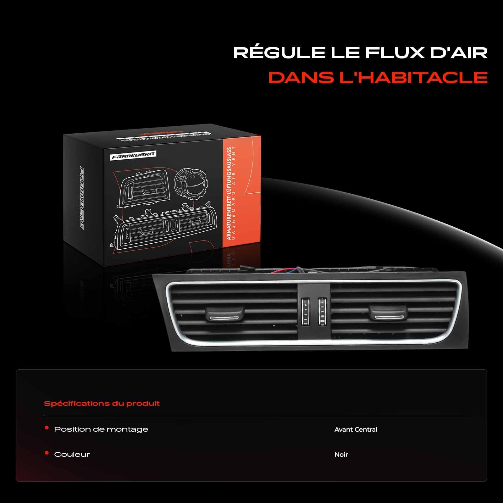 Frankberg buse d'aération de la grille 8T1820951C | Compatible avec: A6 4G2 4GC, A4 Allroad 8KH, A5 Sportback 8TA, Q5 8RB, A5 Cabriolet 8F7, A4 Avant 8K5, A4 8W2 8WC
