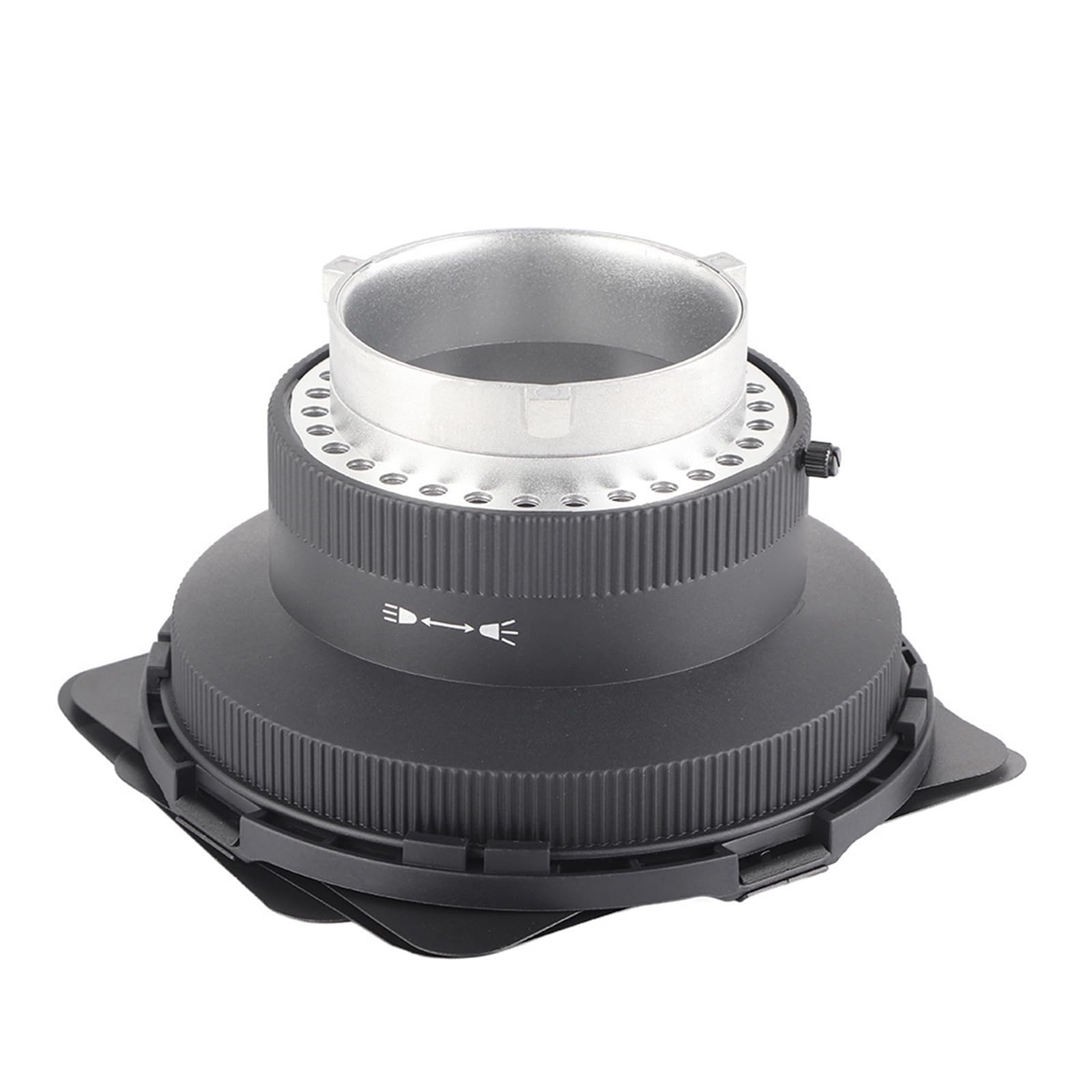 NiceFoto FD‑110 Ajusteur de Lentille de Fresnel pour Lumière de Photographie à Monture, Ajusteur de Filetage à une Seule Main, Effets de Projecteur et de Projecteur de Lumière Uniformes,