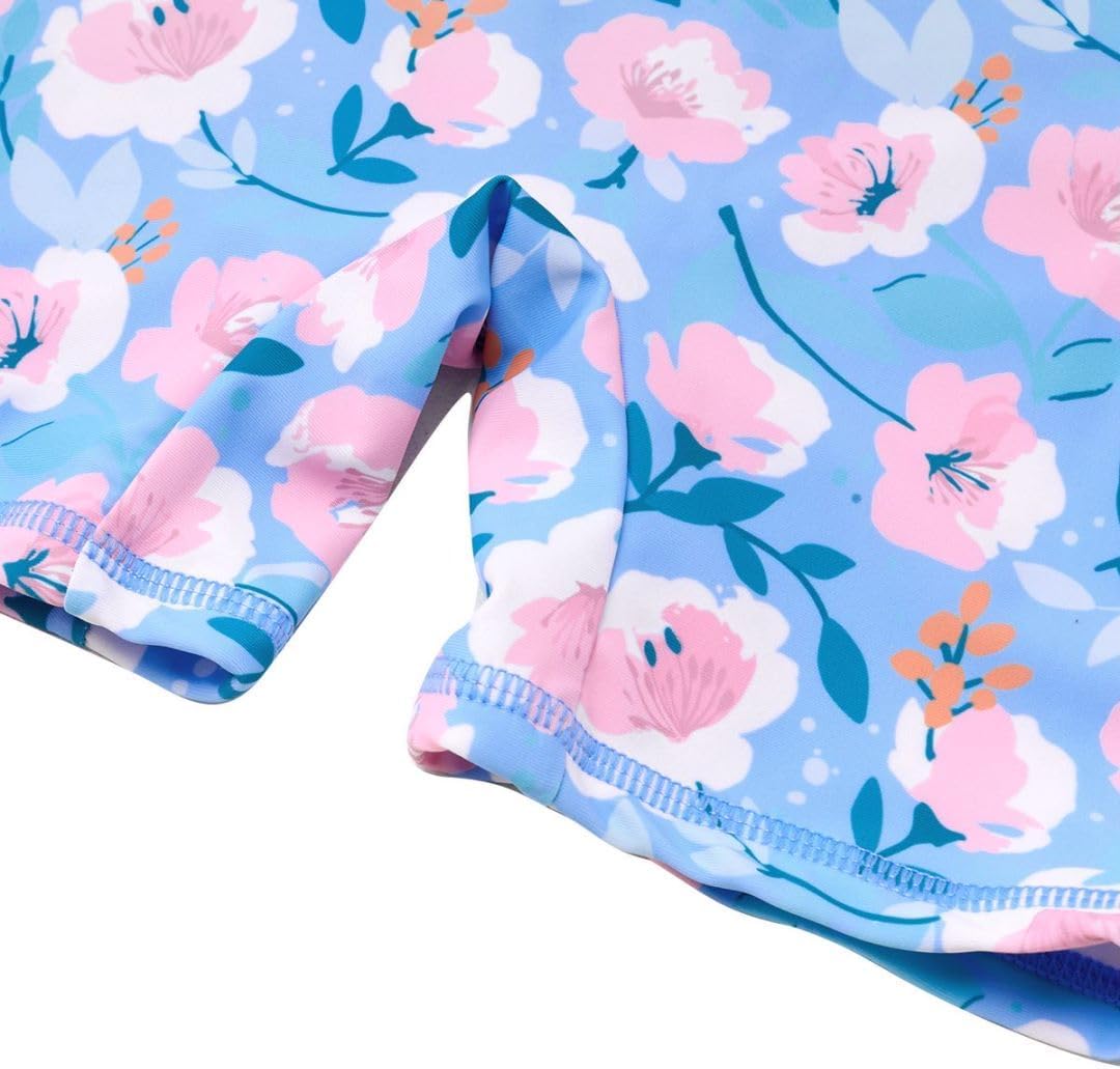 Girls Long Sleeve Rash Guard Swimsuits Zipper Bathing Suits - Image 5