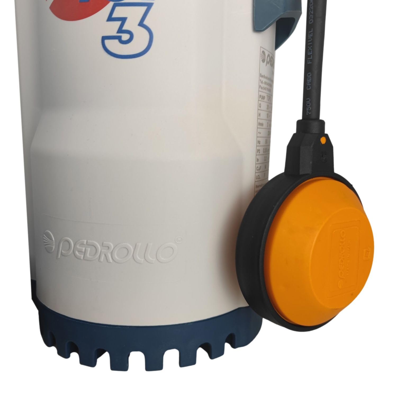 Pedrollo Top 3 Pompa di Sollevamento Acqua Pioggia Galleggiante Integrato 220v 9.6 M3/h 0.55 Kw