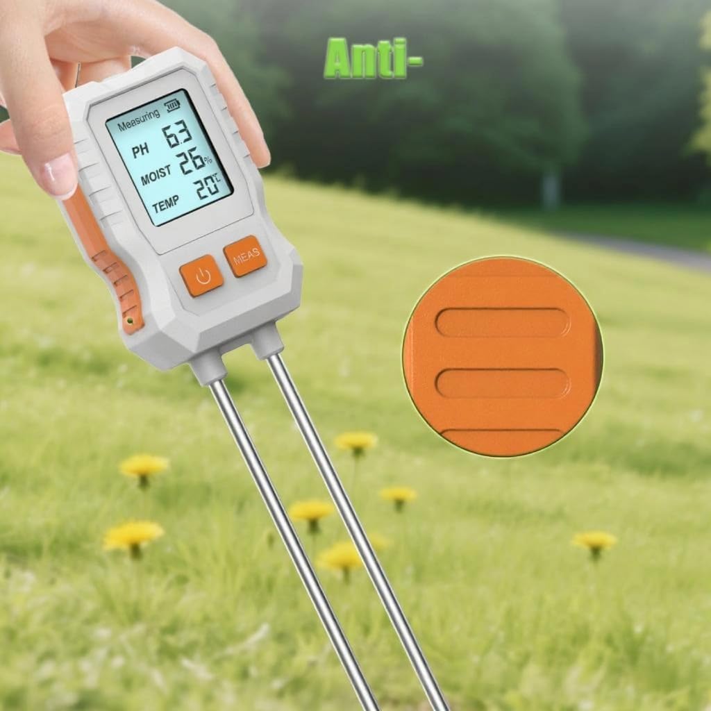 3 in 1 Digital Soil Tester for Acidbase Value Temp Moisture with LCD Display Garden Use