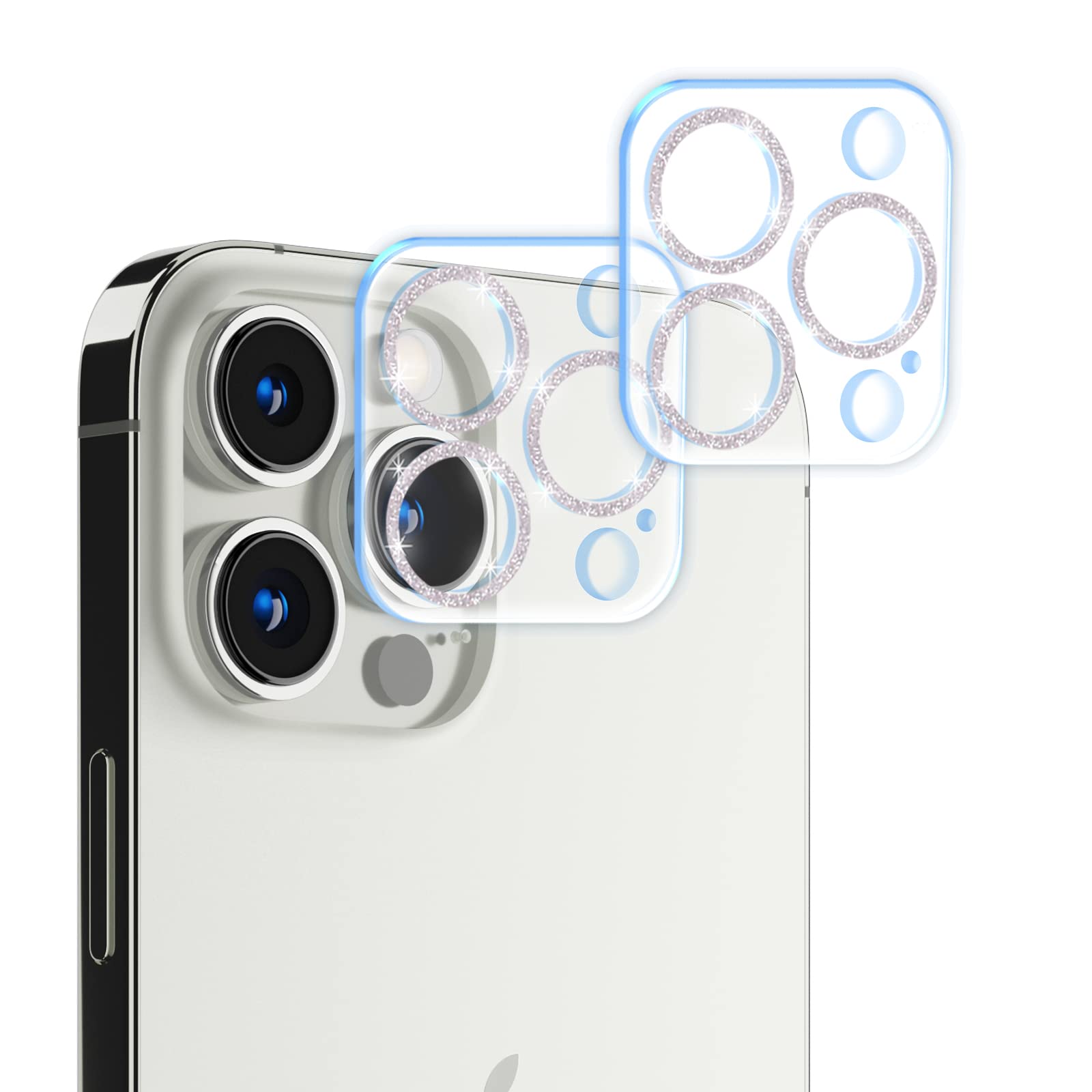 Photo 1 of 2 Pack Camera Lens Protector for iPhone 13 Pro/13 Pro Max, 2022 Upgraded Anti Scrach HD Tempered Glass Camera Screen Protector Cover Film, All-in-one Cell Phone Lens Protectors Compatible with iPhone 13 Pro(6.1'')/13 Pro Max (6.7'')?sliver? 13 Pro/13 Pro
