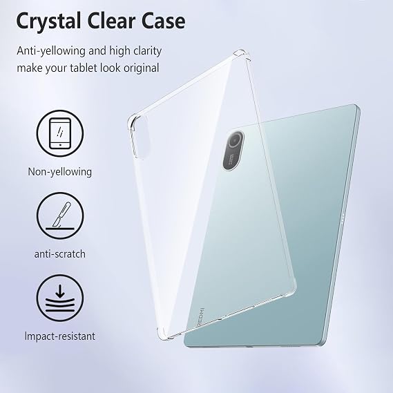 Clear Case for Xiaomi Redmi Pad 2 11 Inch 2025, Airbag Drop Anti Yellowing Anti-Scratch Shockproof, AUUYYA Slim Flexible Silicone TPU Protective Tablet Cover Case for Redmi Pad 2, Transparent