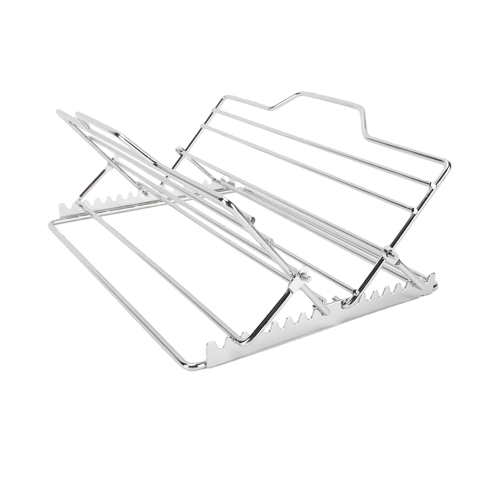 Tomotato Adjustable Roasting Rack, Thickened Non Stick Carbon Steel Turkey Rack for Kitchen Oven Grill, V Shaped Baking Rack for Chicken Ribs Fish