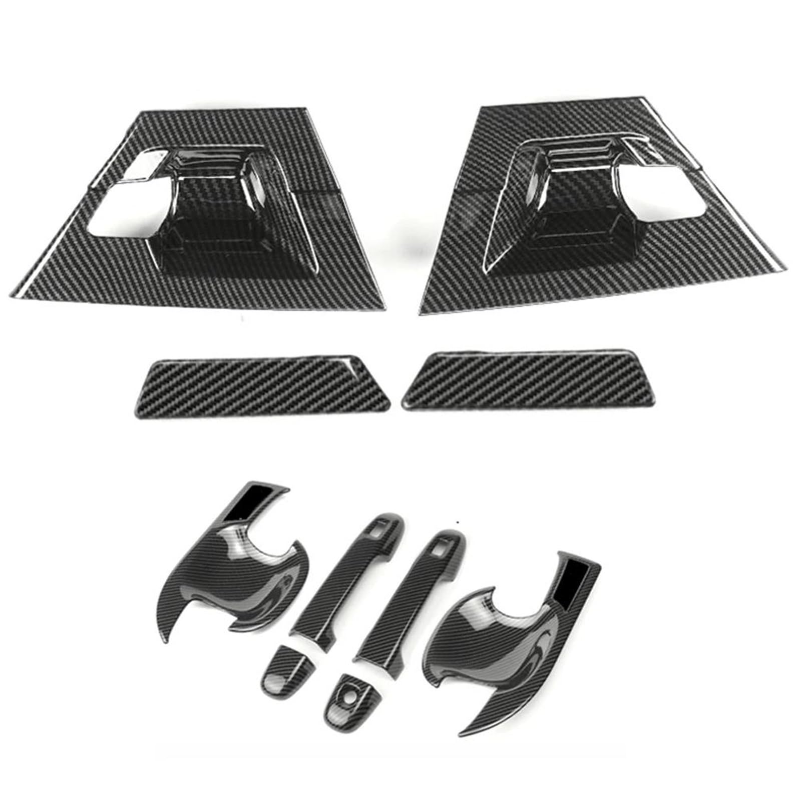 KJHOPY Car Front Rear Door Handle Bowl Cover Protective Trim Carbon Fiber Stickers for Toyota CHR C-HR 2016-2020 Accessories Exterior Door Handle