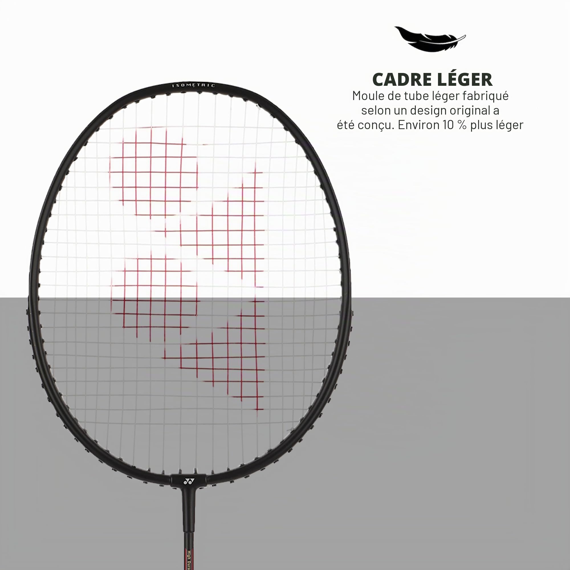 Yonex GR 303i Raquette de Badminton | avec Couverture complète | Couleur : Noir | Taille : Standard | Matériau : Aluminium | pour débutants | Forme : isométrique | Haute durabilité | Légère pour Un