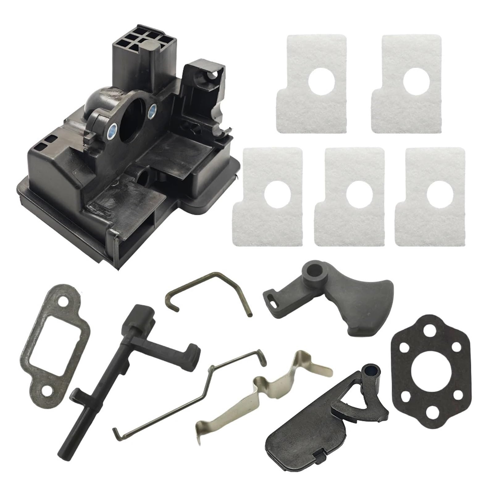 Dingmao Carcasa de filtro de aire compatible con Sthil MS180 MS170 018 017 MS 170 180, pieza de motosierra, gatillo de acelerador, Kit de junta de varilla de estrangulación de enclavamiento
