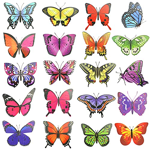 YapitHome 20 Pièces Stickers Fenetre Autocollant Papillon Autocollants De Fenêtre Anti-Collision pour Fenêtres, Décoration de La Maison, Évitez Les...