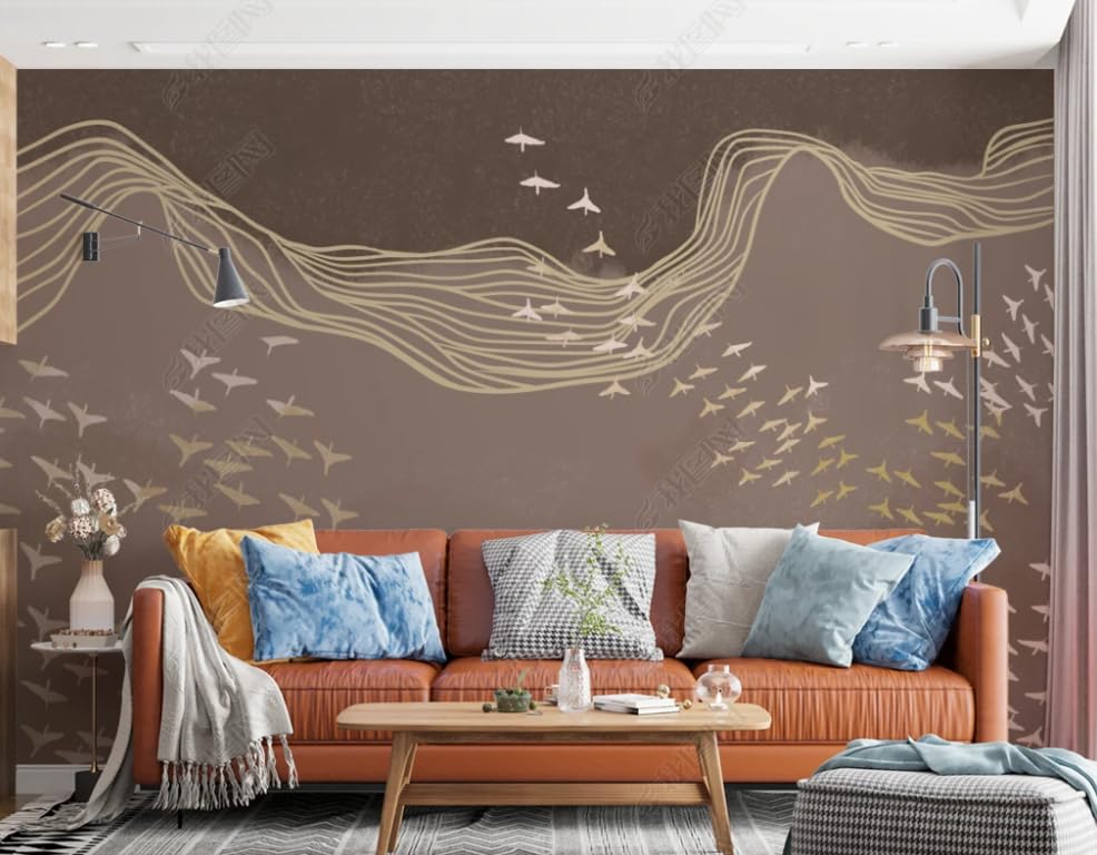 Papier peint intissé oiseau volant rétro poster géant mural salon et chambre 400x280 cm