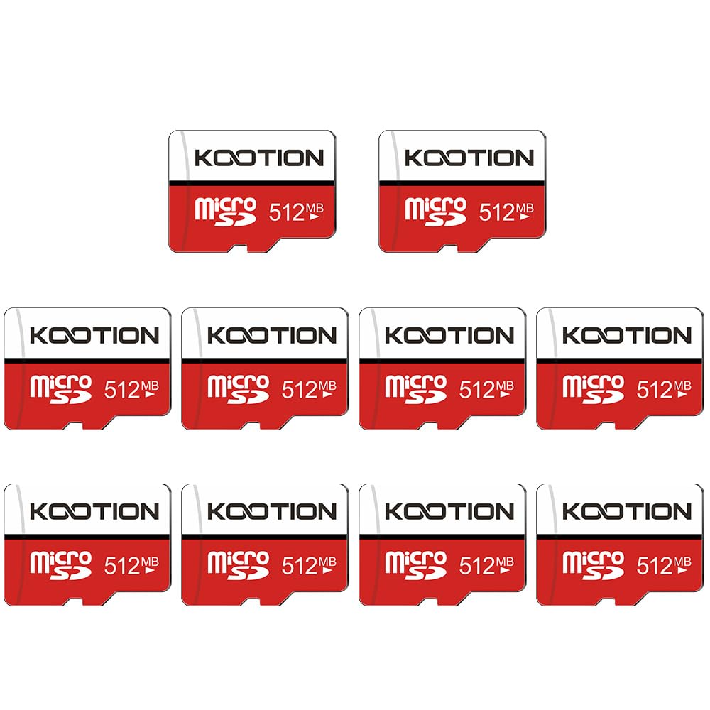 (Not 512GB) 10-Pack 512MB Micro SD Card, KOOTION Class 4 Low Capacity Memory Cards for Old Phones/MP3 Players, Basic Small Data Storage & File Transfer (10 Pack, 512 Megabyte) 512MB x10 10 Pack