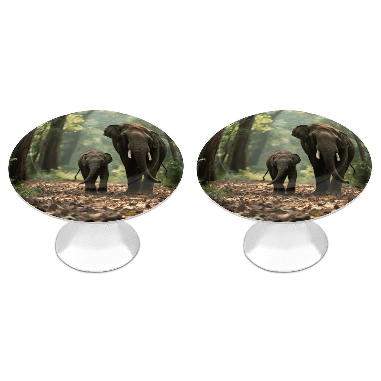 Vstadank Style Elephants Drawer Knob Nice Bathroom Cabinet Knob Round Cabinet Pull Stainless Steel Cabinet Handle Circle Drawer Handle Modern Drawer Pull For Wardrobe Cupboard 2 Pcs