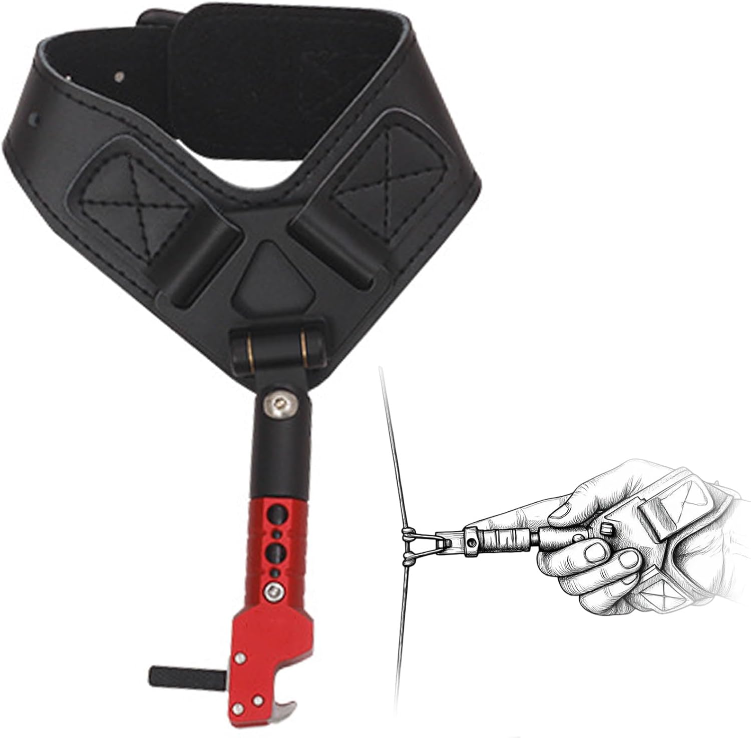 Hook-Style Wrist Release Aid, Wrist Strap Caliper Design for Compound Bows, Archery Drawing Accessory for Outdoor Shooting and Hunting