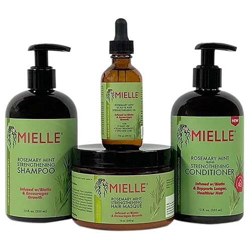 Mielle - Menta de romero - Infusión de biotina - Fomenta el crecimiento de productos para el cabello para un cabello más fuerte y saludable y