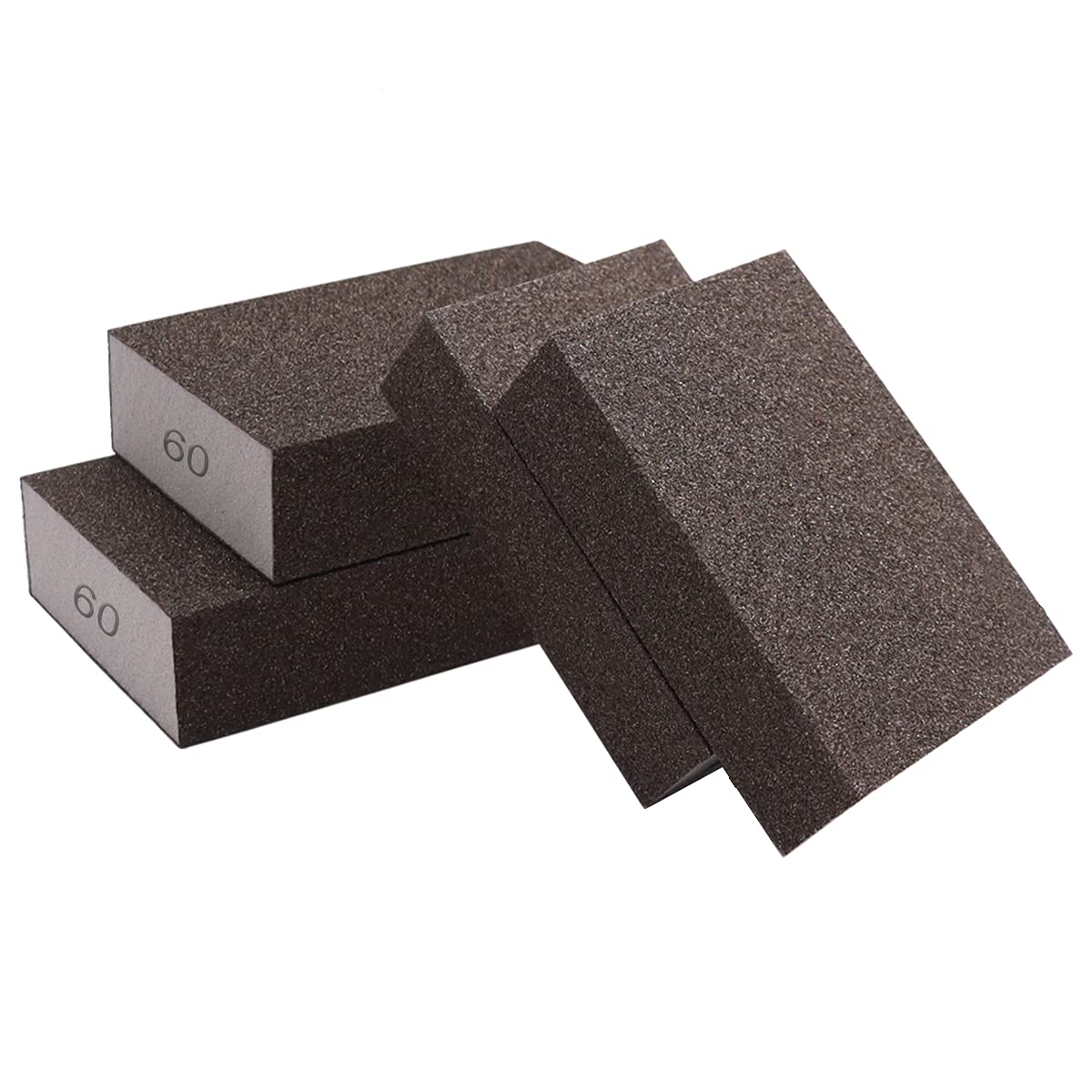 weideer 12 Pcs Sanding Sponge 60# Coarse Sanding Blocks Set for Brush Glasses Sanding Wood Sanding Metal Washable and Reusable G-001-60