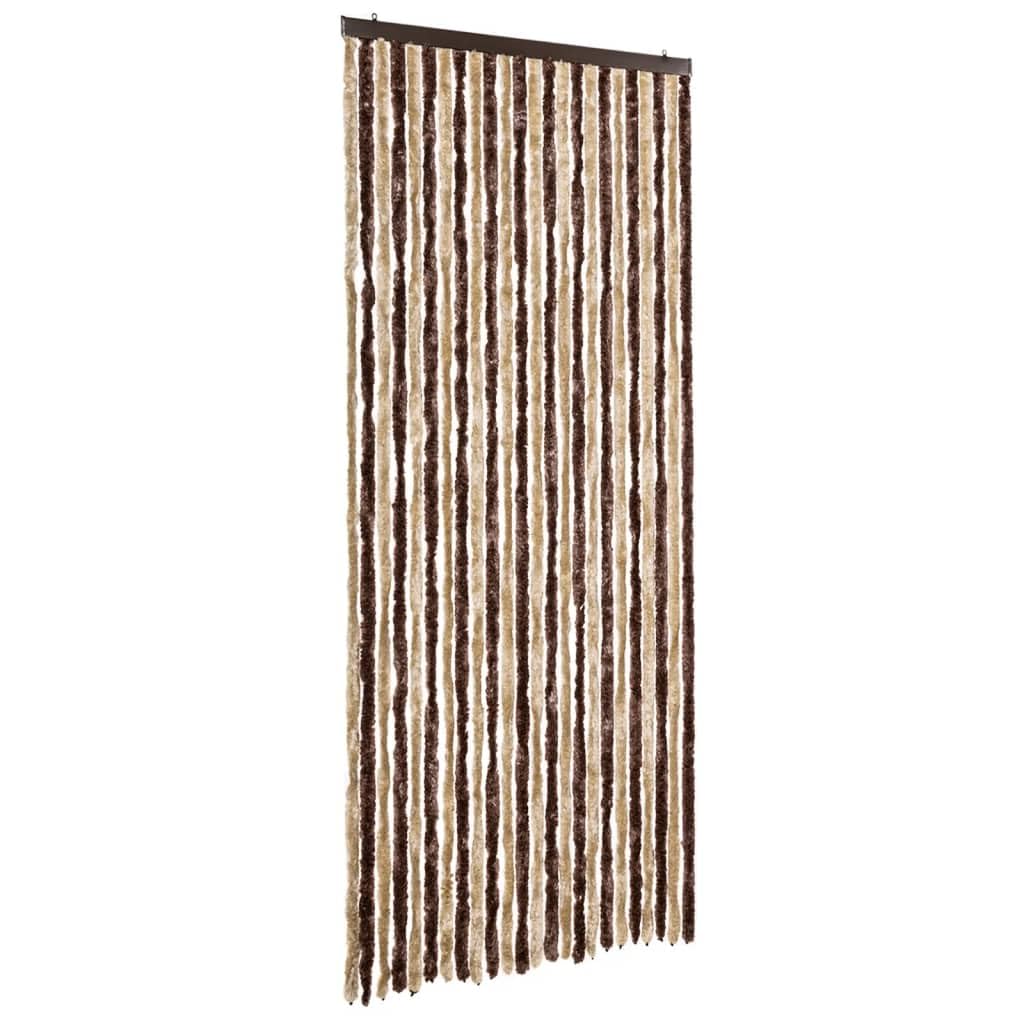 vidaXL Insect Curtain Beige and Light Brown 100x220cm Chenille Bug Door Mesh โ image 1