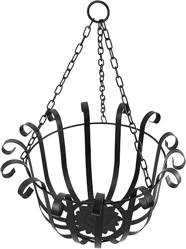 Miniatura 1 de DOITOOL Cestas colgantes de metal para maceta, soporte redondo de alambre con cadena, macetas colgantes de alambre de metal para porche, césped,