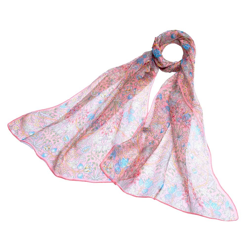 Signare Women's Hyacinth T's 100% Silk Lightweight And Soft Scarf/Headwear With William Morris Design (Hyacinth)