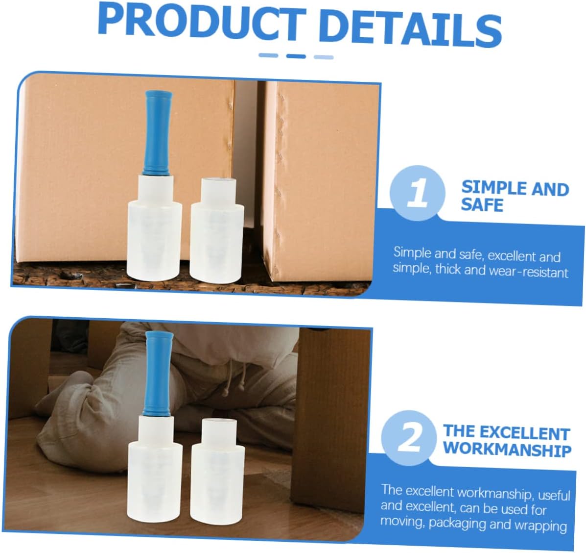 Veemoon 5pcs Stretch Wrap Handles for Moving Packaging Industrial Shrink Wrap with Strong Adhesive Random Color