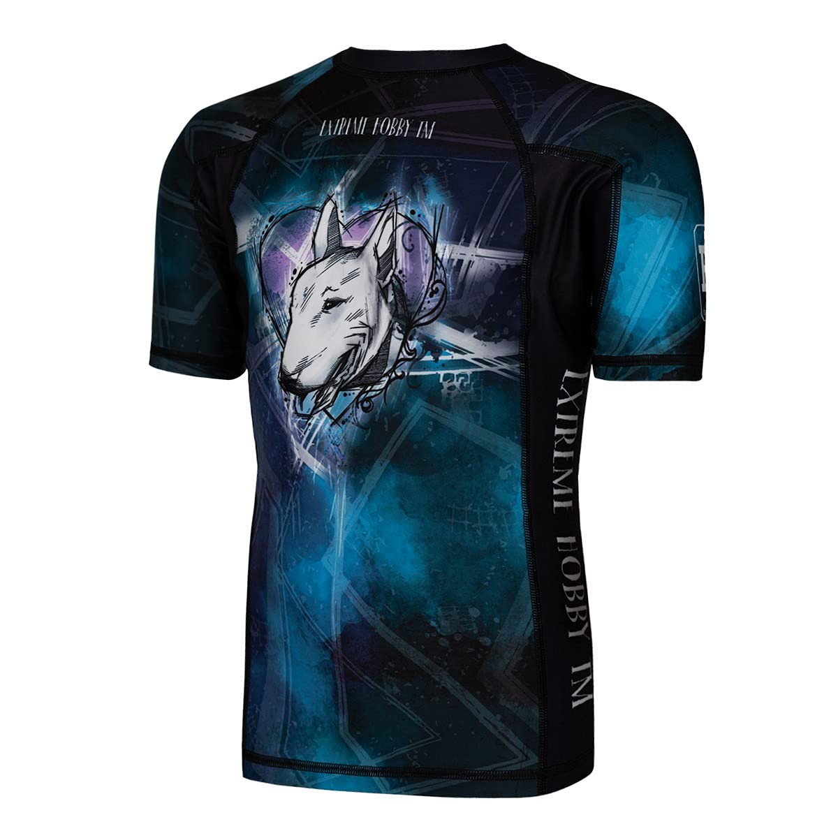 Kurzarm Rashguard Kinder Tshirt, Bulterier Shortsleeve Thermoaktiv und Leicht, Sportoberteile Kinder für Wrestling, MMA, Boxen, Funktionsshirt