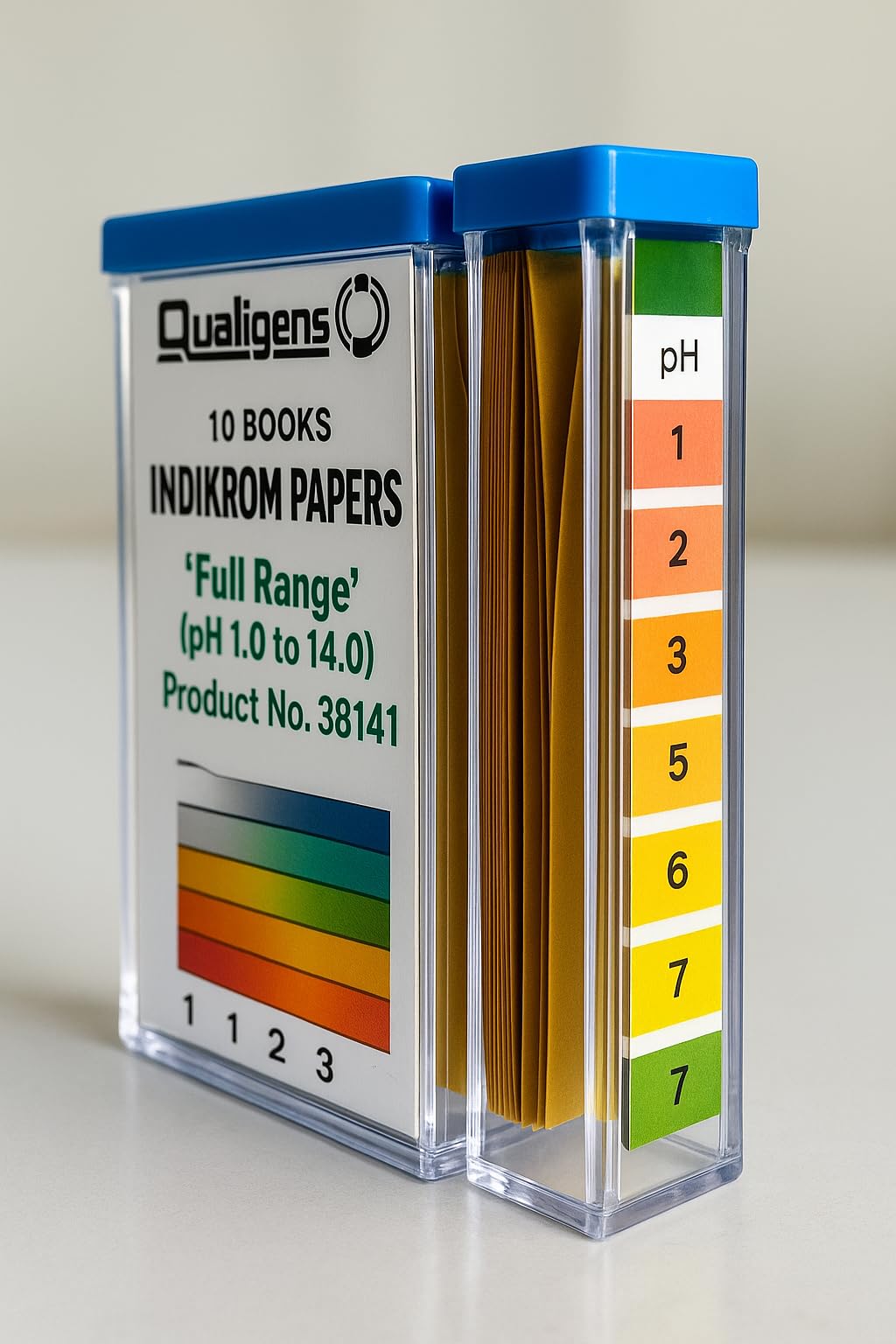 Qualigens Indikrom pH Test Papers, Full Range 1.0-14.0, 10 Books, Product No. 38141