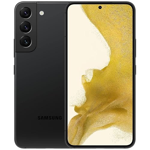 Samsung Galaxy S22 Smartphone, Teléfono Móvil Android Desbloqueado de Fábrica, 128GB, Cámara y Vídeo 8K, Pantalla Más Brillante, Batería de Larga Duración, Procesador Rápido de 4nm, Versión EE.UU., Negro Fantasma (Renovado)