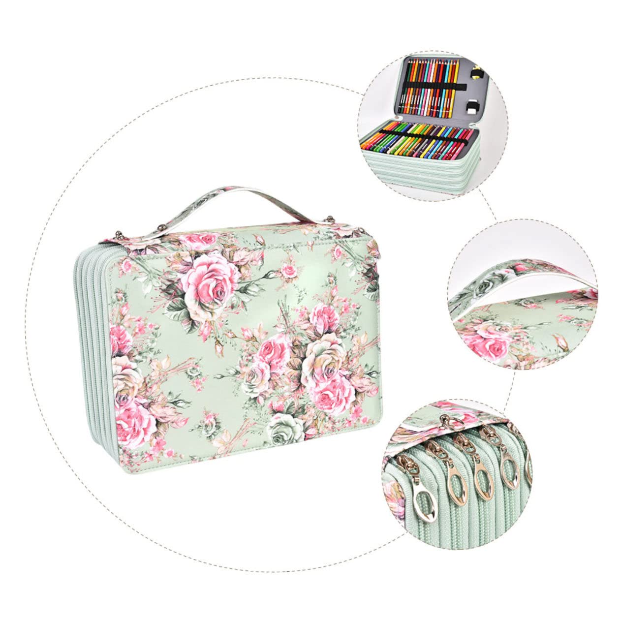 MAGICLULU Astuccio Portamatite Extra Large 252 Scomparti per Scuola | Borsa per Cancelleria in Pu Poliestere, Cordino Elastico e Zip, Back To School Party
