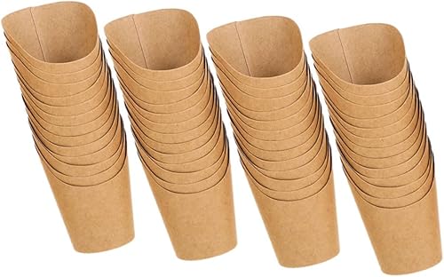 HEALLILY 50 Uds. Taza de helado de papel para alimentos Conos de charcutería de alimentos de gofres de papel para palomitas de maíz, tazas de