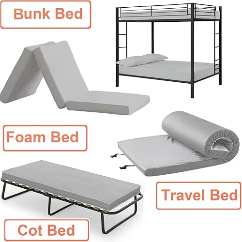 Miniatura 6 de IDEAhome Sábana bajera ajustable de punto de Jersey de 75 x 33 pulgadas con bolsillo profundo de 8 pulgadas, adecuada para literas, camping, casas