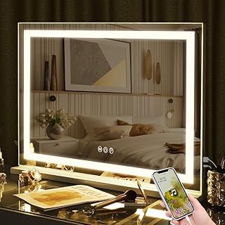 FENCHILIN Espejo de tocador con luces de 32 x...
