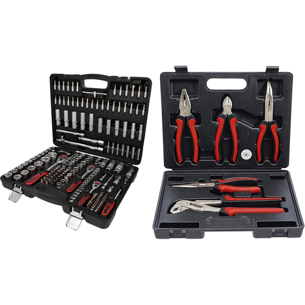 KS Tools 917.0779 1/4"+3/8"+1/2" Zestaw Kluczy Nasadowych, 179-szt & BGS Diy 330 | Zestaw szczypiec | 5 szt.