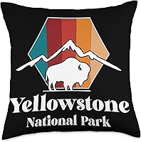 Vista 1 de Yellowstone Volcano National Park Wyoming Souvenir Yellowstone Mountain Buffalo National Park Wyoming - Almohada de recuerdo, 18 x 18 pulgadas